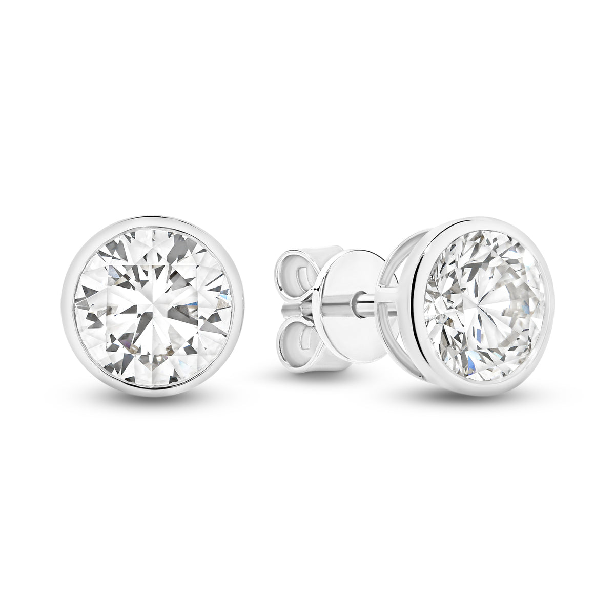 The Aurelia Earrings - Round Bezel Studs