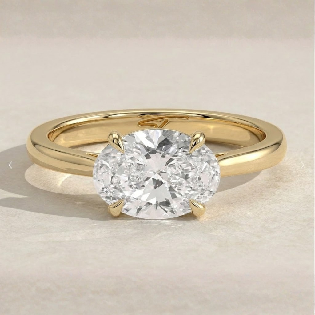 The Aria Ring — East-West Oval Solitaire Lab-Grown Diamond Engagement Ring | The Jewel Concierge