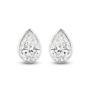 The Aurelia Earrings - Pear Bezel Studs