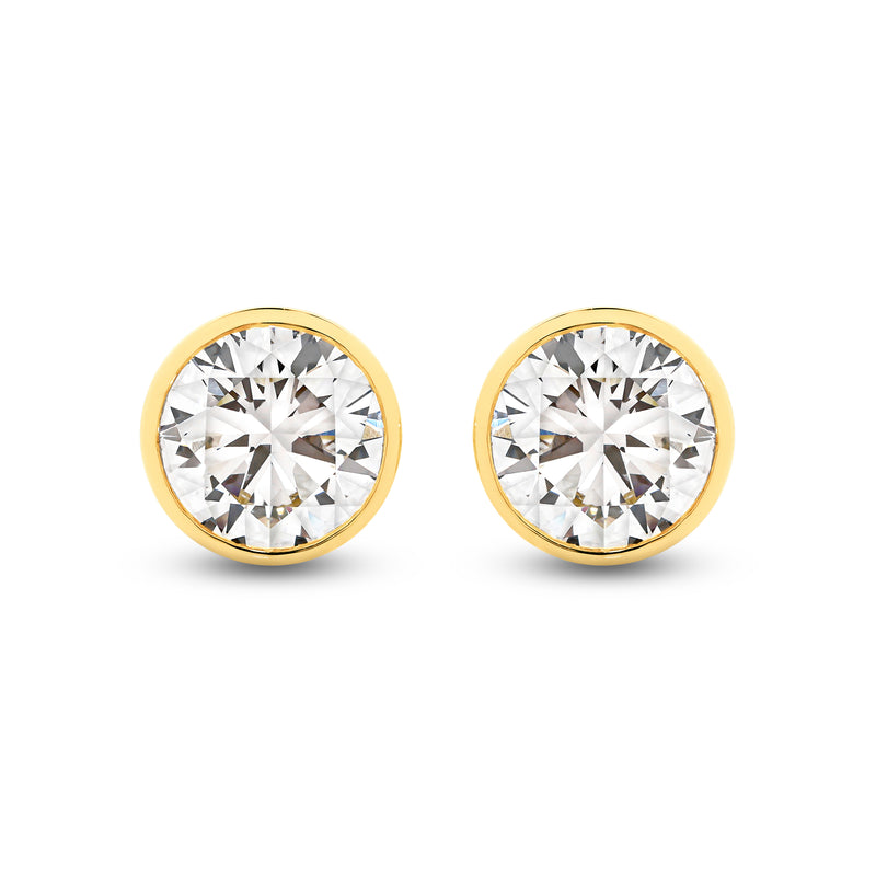 The Aurelia Earrings - Round Bezel Studs