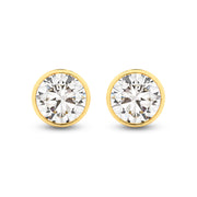 The Aurelia Earrings - Round Bezel Studs