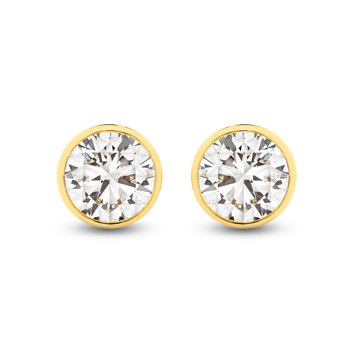The Aurelia Earrings - Round Bezel Studs