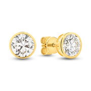 The Aurelia Earrings - Round Bezel Studs