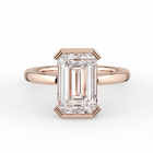 The Celine Ring – Oval Half Bezel Solitaire in 18K Rose Gold – The Jewel Concierge