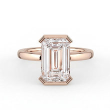The Celine Ring – Oval Half Bezel Solitaire in 18K Rose Gold – The Jewel Concierge