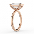 The Celine Ring – Oval Half Bezel Solitaire in 18K Rose Gold – The Jewel Concierge