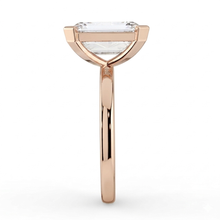 The Celine Ring – Oval Half Bezel Solitaire in 18K Rose Gold – The Jewel Concierge
