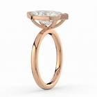 The Celine Ring – Marquise Half Bezel Solitaire in 18K Rose Gold – The Jewel Concierge