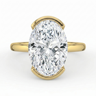 The Celine Ring – Oval Half Bezel Solitaire in 18K Yellow Gold – The Jewel Concierge