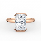 The Celine Ring – Oval Half Bezel Solitaire in 18K Rose Gold – The Jewel Concierge