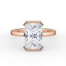 The Celine Ring – Oval Half Bezel Solitaire in 18K Rose Gold – The Jewel Concierge