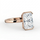 The Celine Ring – Oval Half Bezel Solitaire in 18K Rose Gold – The Jewel Concierge