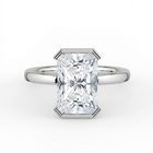 The Celine Ring – Oval Half Bezel Solitaire in 18K White Gold – The Jewel Concierge