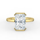 The Celine Ring – Oval Half Bezel Solitaire in 18K Yellow Gold – The Jewel Concierge