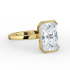 The Celine Ring – Oval Half Bezel Solitaire in 18K Yellow Gold – The Jewel Concierge
