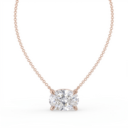 The Lirien Necklace — East-West Oval Lab-Grown Diamond Pendant | The Jewel Concierge