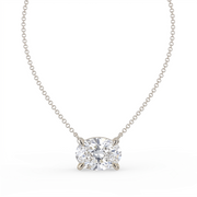 The Lirien Necklace — East-West Oval Lab-Grown Diamond Pendant | The Jewel Concierge