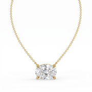 The Lirien Necklace — East-West Oval Lab-Grown Diamond Pendant | The Jewel Concierge