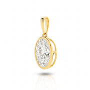 The Odette Oval Bezel Pendant - oval-cut lab-grown diamond pendant in a bezel setting shown against a plain white background - The Jewel Concierge