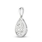 The Odette Pear Bezel Pendant - pear-cut lab-grown diamond pendant in a bezel setting shown against a plain white background - The Jewel Concierge
