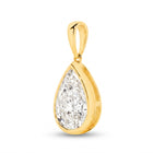 The Odette Pear Bezel Pendant - pear-cut lab-grown diamond pendant in a bezel setting shown against a plain white background - The Jewel Concierge