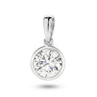 The Odette Round Bezel Pendant - Round-cut lab-grown diamond pendant in a bezel setting shown against a plain white background - The Jewel Concierge