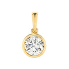 The Odette Round Bezel Pendant - Round-cut lab-grown diamond pendant in a bezel setting shown against a plain white background - The Jewel Concierge