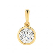 The Odette Round Bezel Pendant - Round-cut lab-grown diamond pendant in a bezel setting shown against a plain white background - The Jewel Concierge