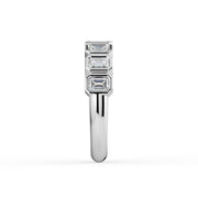 The Sara Ring — Emerald Bezel Set Half Lab-Grown Diamond Eternity Band in White Gold | The Jewel Concierge