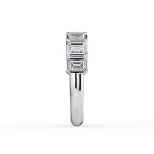 The Sara Ring - Emerald Bezel Set Half Wedding Band in 18K White Gold – The Jewel Concierge