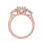 The Vivienne Ring — Emerald and Pear Trilogy Lab-Grown Diamond Engagement Ring in Rose Gold | The Jewel Concierge