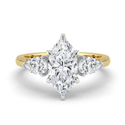 The Vivienne Ring — Marquise and Pear Trilogy Lab-Grown Diamond Engagement Ring in Two-Tone Yellow and White Gold | The Jewel Concierge
