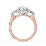 The Vivienne Ring – Oval and Pear Trilogy in 18K White Gold and Rose Gold – The Jewel Concierge