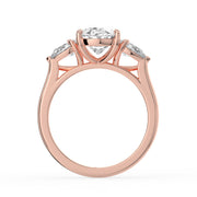 The Vivienne Ring – Oval and Pear Trilogy in 14K White Gold and Rose Gold – The Jewel Concierge