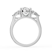 The Vivienne Ring – Oval and Pear Trilogy in 14K White Gold and Yellow Gold – The Jewel Concierge