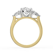 The Vivienne Ring – Oval and Pear Trilogy in 18K White Gold and Yellow Gold – The Jewel Concierge