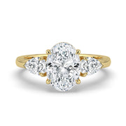The Vivienne Ring – Oval and Pear Trilogy in 14K Yellow Gold – The Jewel Concierge