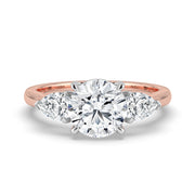 The Vivienne Ring — Round and Pear Trilogy Lab-Grown Diamond Engagement Ring in Two-Tone Rose and White Gold | The Jewel Concierge