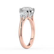 The Vivienne Ring — Round and Pear Trilogy Lab-Grown Diamond Engagement Ring in Two-Tone Rose and White Gold | The Jewel Concierge