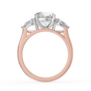 The Vivienne Ring — Round and Pear Trilogy Lab-Grown Diamond Engagement Ring in Two-Tone Rose and White Gold | The Jewel Concierge