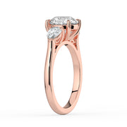 The Vivienne Ring — Round and Pear Trilogy Lab-Grown Diamond Engagement Ring in Rose Gold | The Jewel Concierge