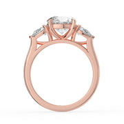 The Vivienne Ring — Round and Pear Trilogy Lab-Grown Diamond Engagement Ring in Rose Gold | The Jewel Concierge