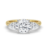 The Vivienne Ring — Round and Pear Trilogy Lab-Grown Diamond Engagement Ring in Two-Tone Yellow and White Gold | The Jewel Concierge