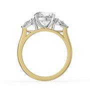 The Vivienne Ring — Round and Pear Trilogy Lab-Grown Diamond Engagement Ring in Two-Tone Yellow and White Gold | The Jewel Concierge
