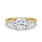 The Vivienne Ring — Round and Pear Trilogy Lab-Grown Diamond Engagement Ring in Yellow Gold | The Jewel Concierge
