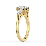 The Vivienne Ring — Round and Pear Trilogy Lab-Grown Diamond Engagement Ring in Yellow Gold | The Jewel Concierge