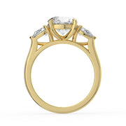 The Vivienne Ring — Round and Pear Trilogy Lab-Grown Diamond Engagement Ring in Yellow Gold | The Jewel Concierge