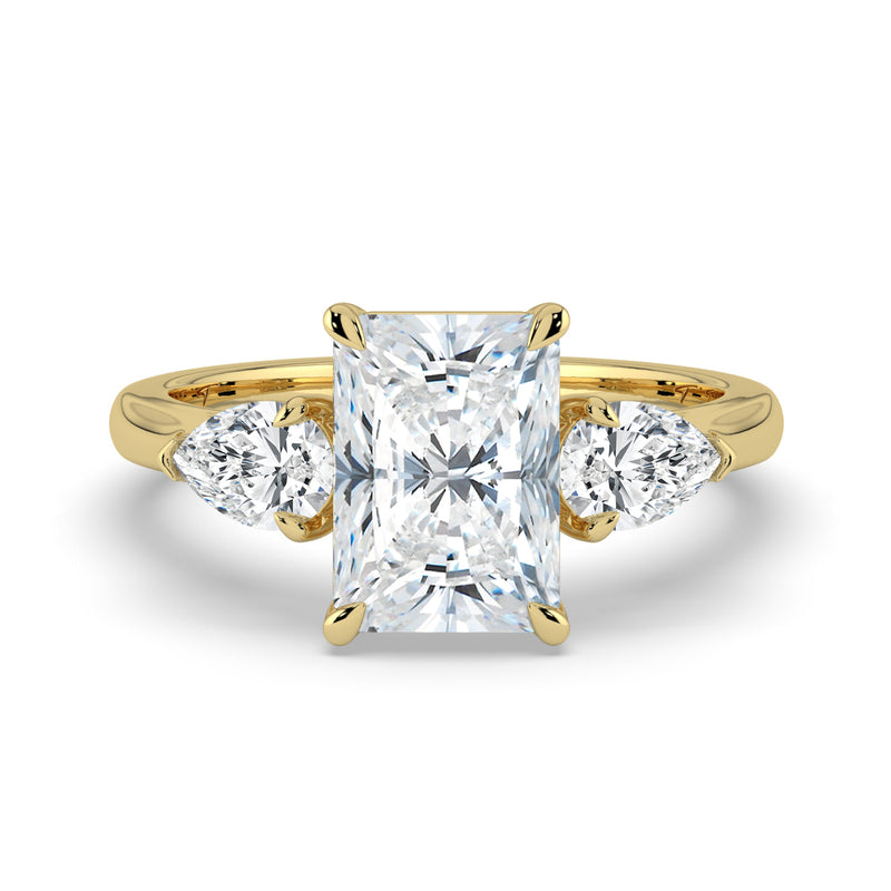 The Vivienne Ring – Radiant and Pear Trilogy in 14K Yellow Gold – The Jewel Concierge