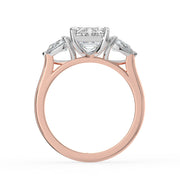 The Vivienne Ring — Emerald and Pear Trilogy Lab-Grown Diamond Engagement Ring in Two-Tone Rose and White Gold | The Jewel Concierge