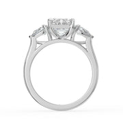 The Vivienne Ring — Emerald and Pear Trilogy Lab-Grown Diamond Engagement Ring in White Gold | The Jewel Concierge